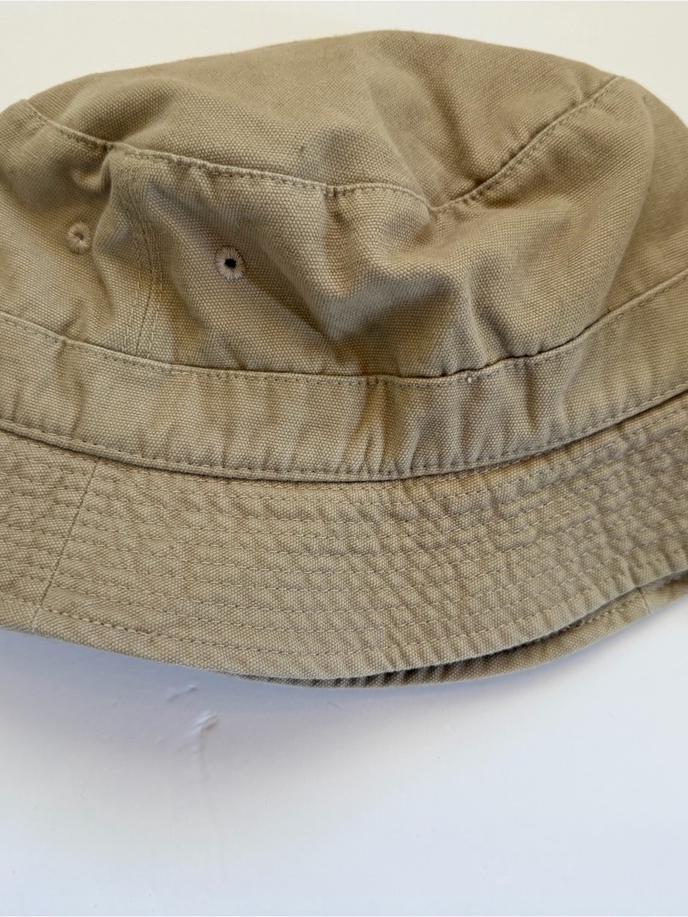 Polo by Ralph Lauren Khaki/Tan Bucket Hat with navy  Polo Logo - Picture 3 of 10